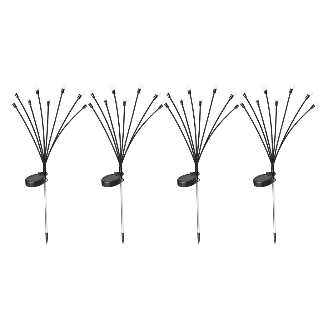 Firfly Solar Lawn Lights 8LED 4PC Outdoor Black-1954802836537741312