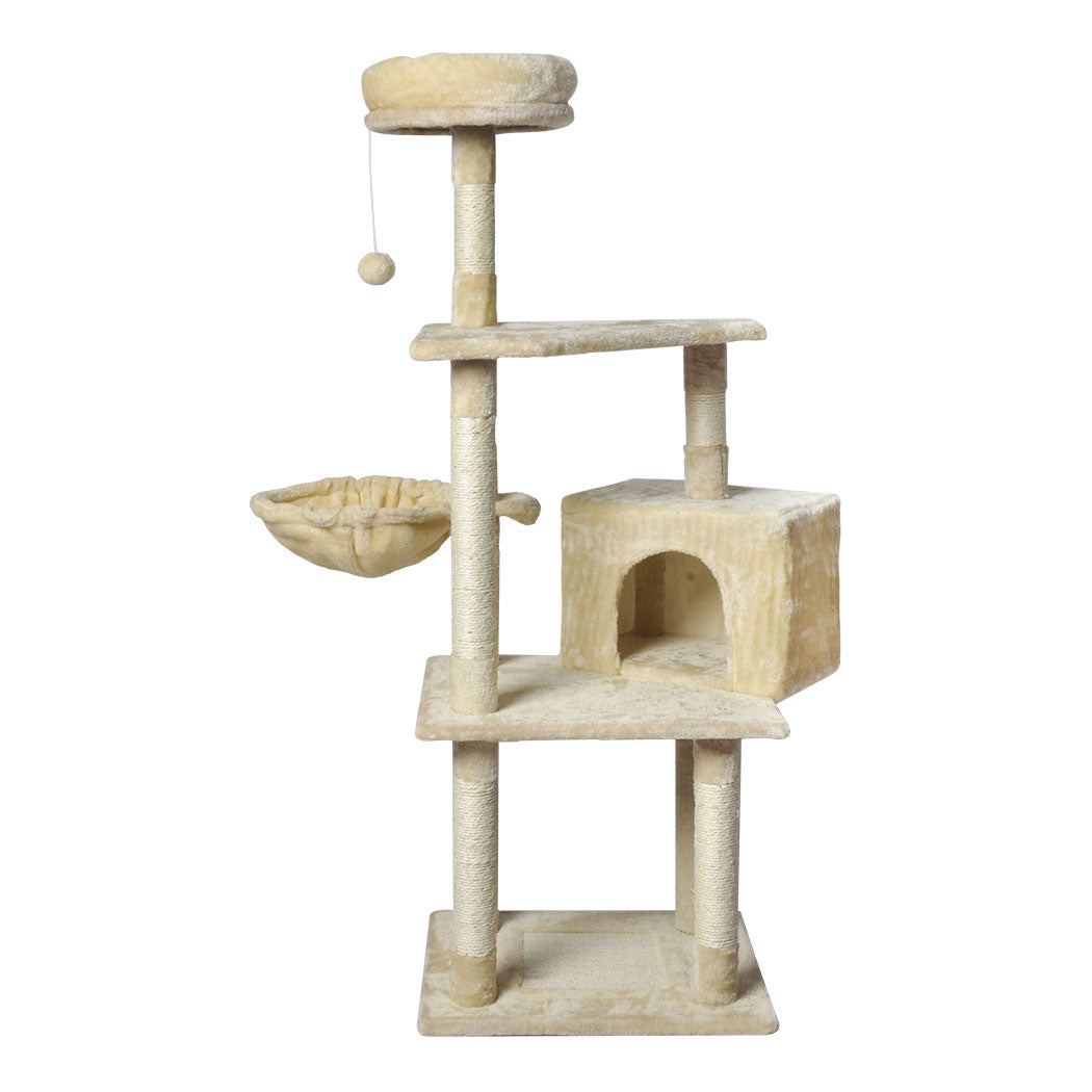 PaWz Cat Tree Toy Scratching Post Scratcher Beige-1954802766308315136