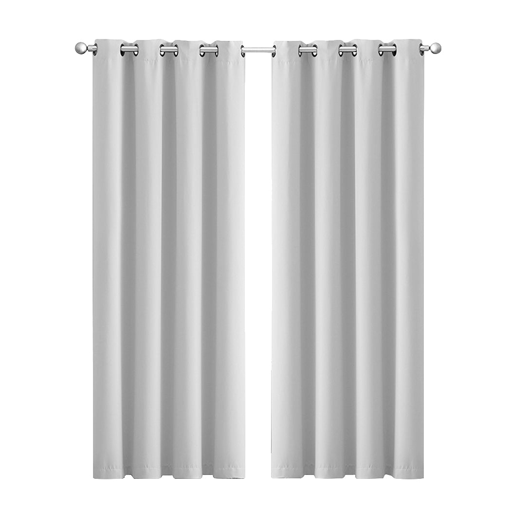 2x Blockout Curtains Panels 3 Layers Grey-1910113268668698624