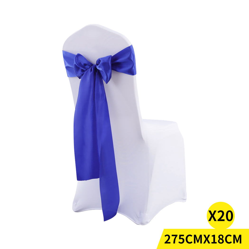 20x Satin Chair Sashes Covers Wedding Navy-1954802694048845824