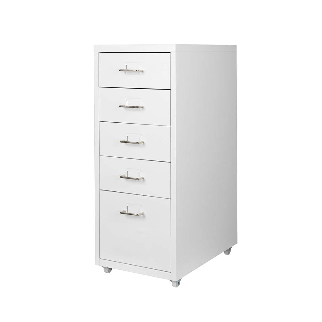 Levede 5 Drawer Office Cabinet Drawers White-1954802728165314560