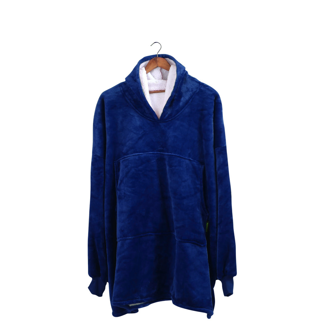 DreamZ Blanket Hoodie Adult Sweatshirt Navy Blue-1954802941210791936