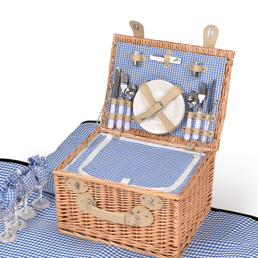4 Person Picnic Basket Baskets Set Outdoor-1954802336559927296