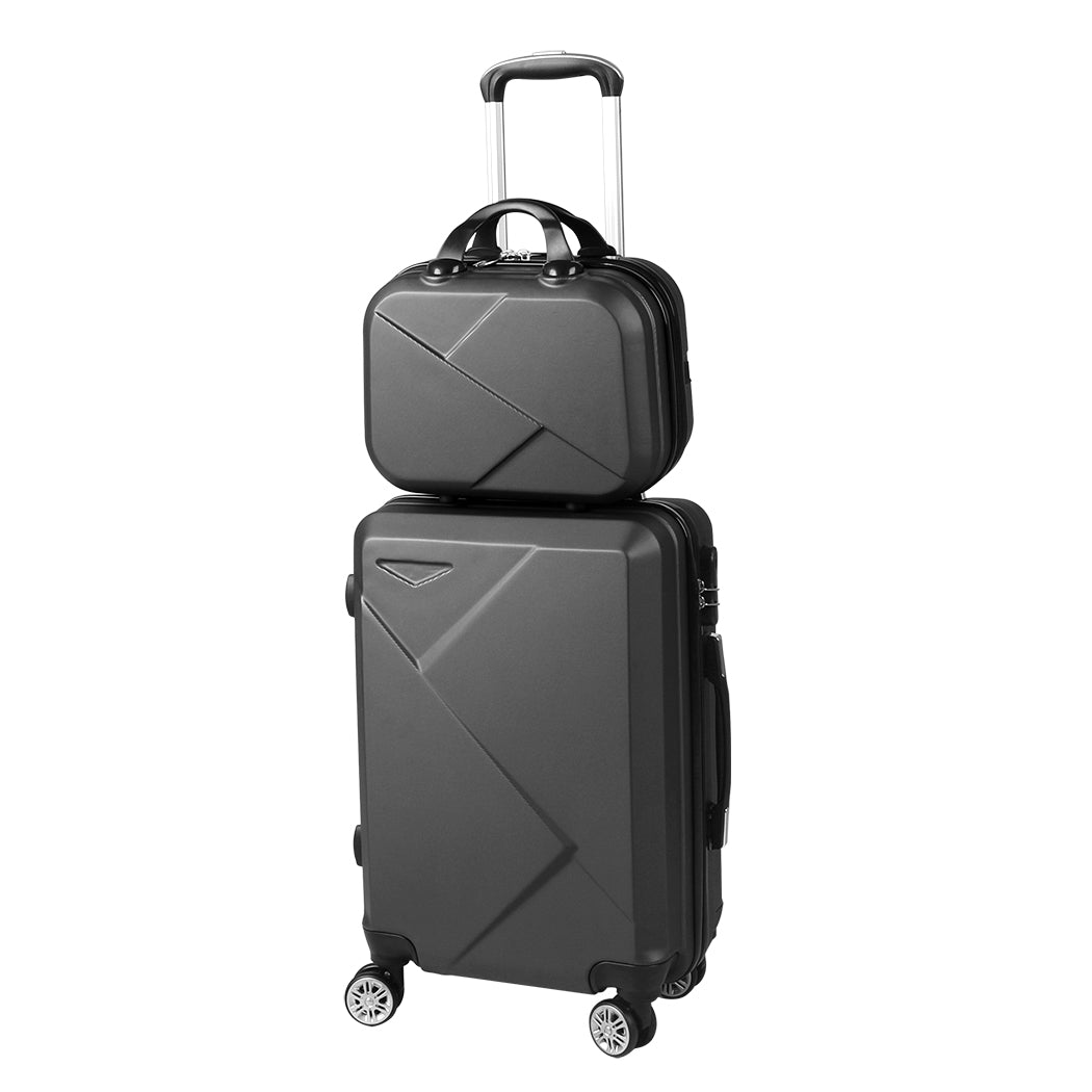 Slimbridge 2pcs 20"Travel Luggage Set Dark Grey-1954802807936782336