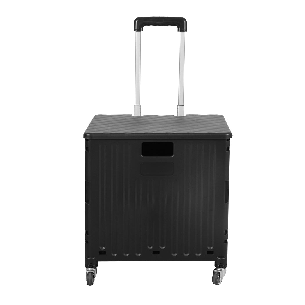 Folding Shopping Trolley Cart Portable Black-1954802609630089217