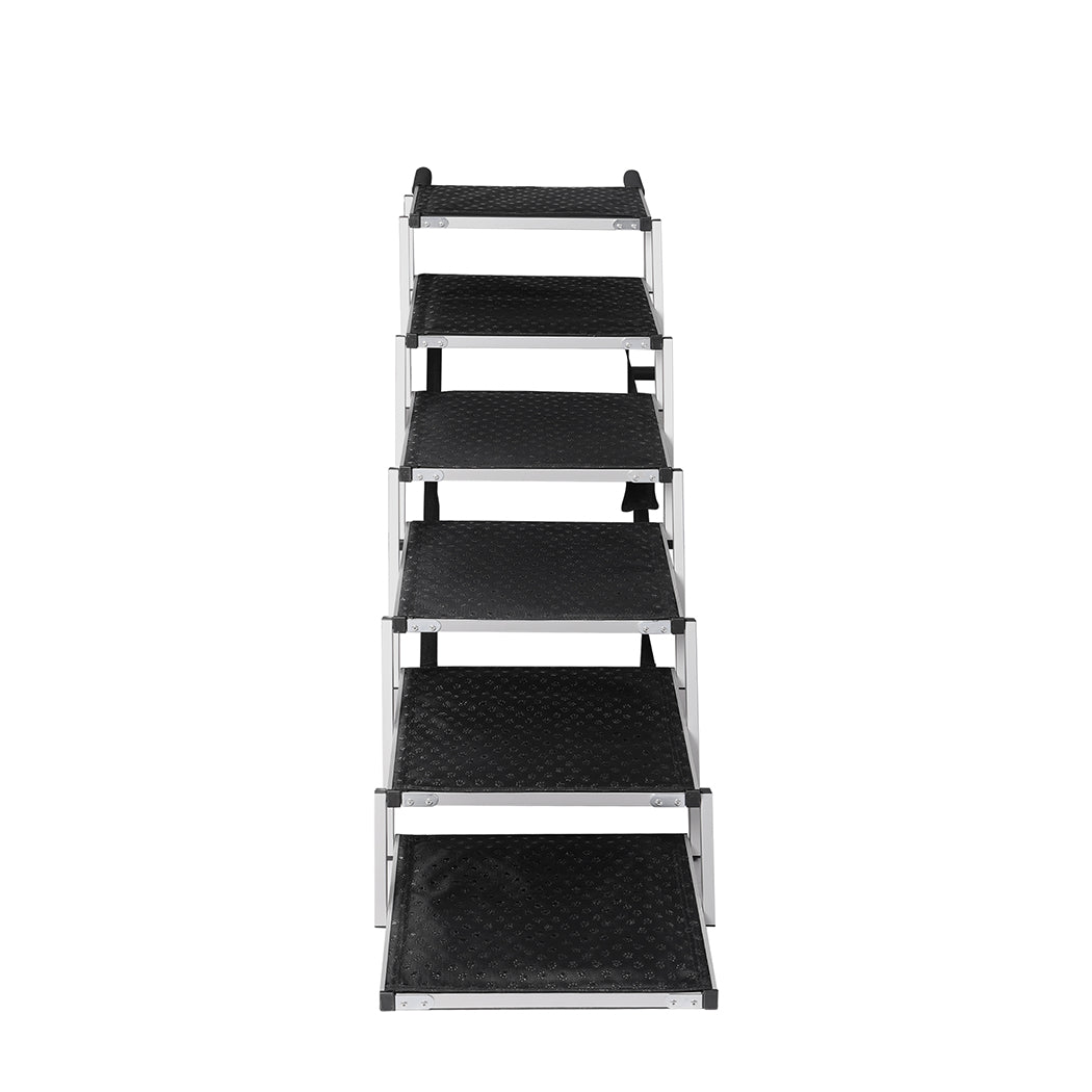 PaWz 6 Steps Dog Ramp Adjustable Height Black-1954802550565900289
