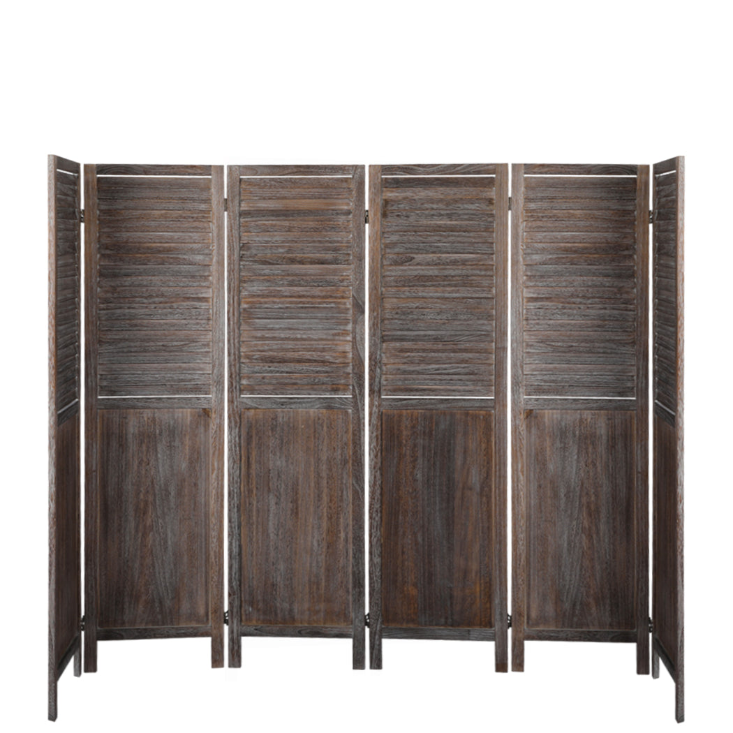 Levede 6 Panel Partition Room Divider Brown-1954802330083921921