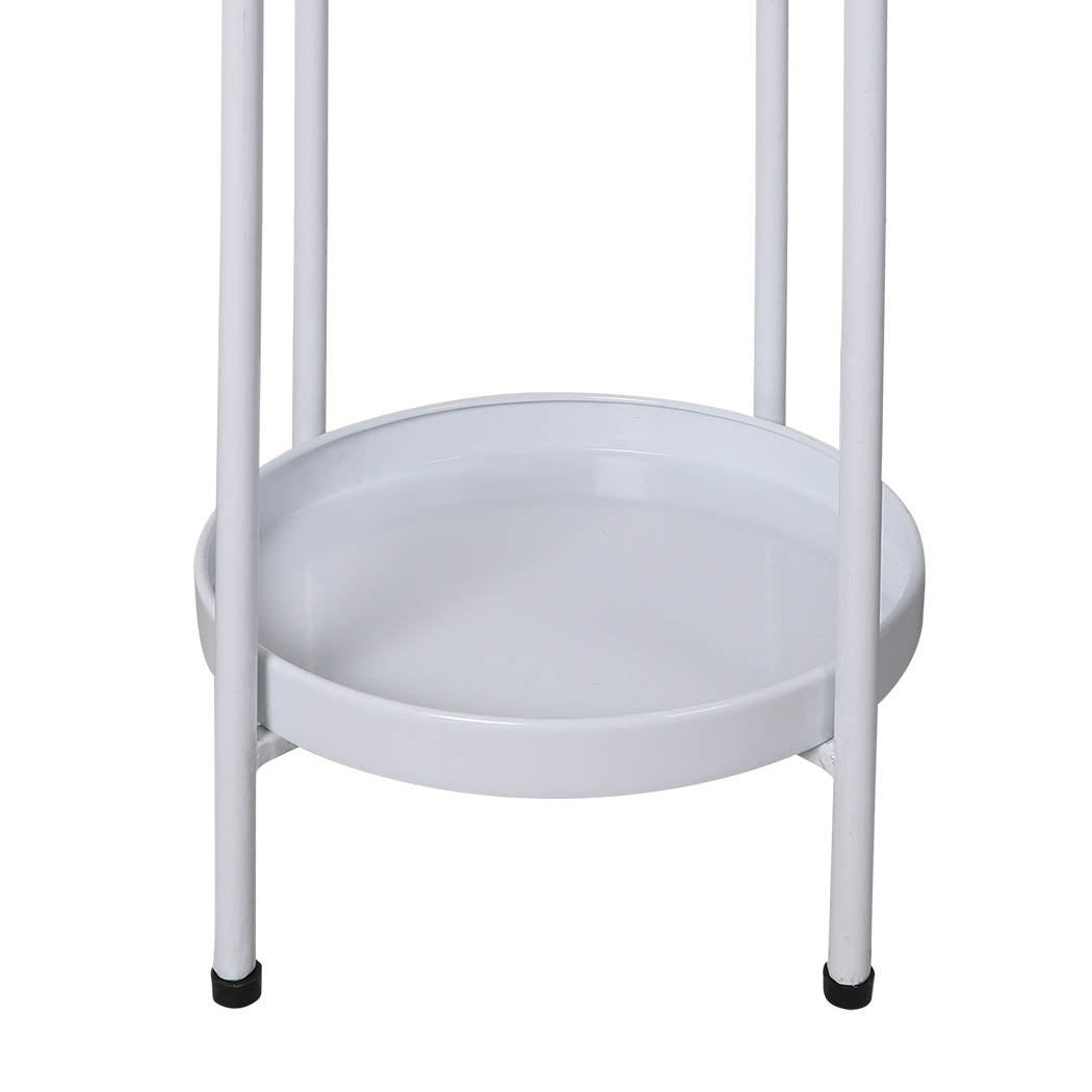 Levede 2 Tiers Plant Stand Outdoor Indoor White Large-1910112295040716801