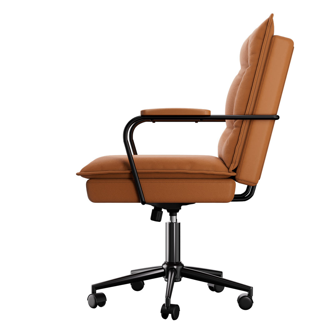 LEVEDE Ergonomic Office Chair Computer PU Brown-1954802475336863745