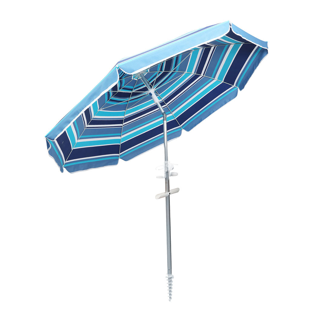 Mountview 2.2M Outdoor Beach Umbrellas Sand Blue-1954802439291015169