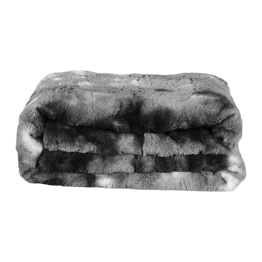 Dreamz Luxury Tie-dyed Blanket Grey 152cm x 203 cm-1954802367035740161