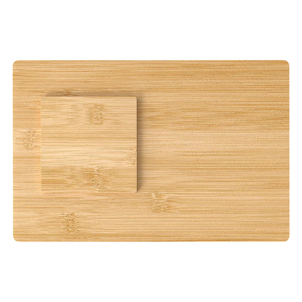 Toque 8 Pcs Natural Bamboo Placemat Coaster Storage Dish-1973194190011633665