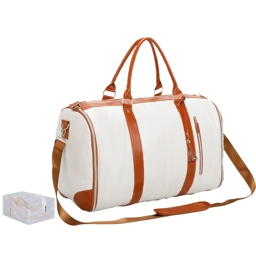 Slimbridge Garment Bags Hanging Suit Duffel Bag Beige-1954802452071059457