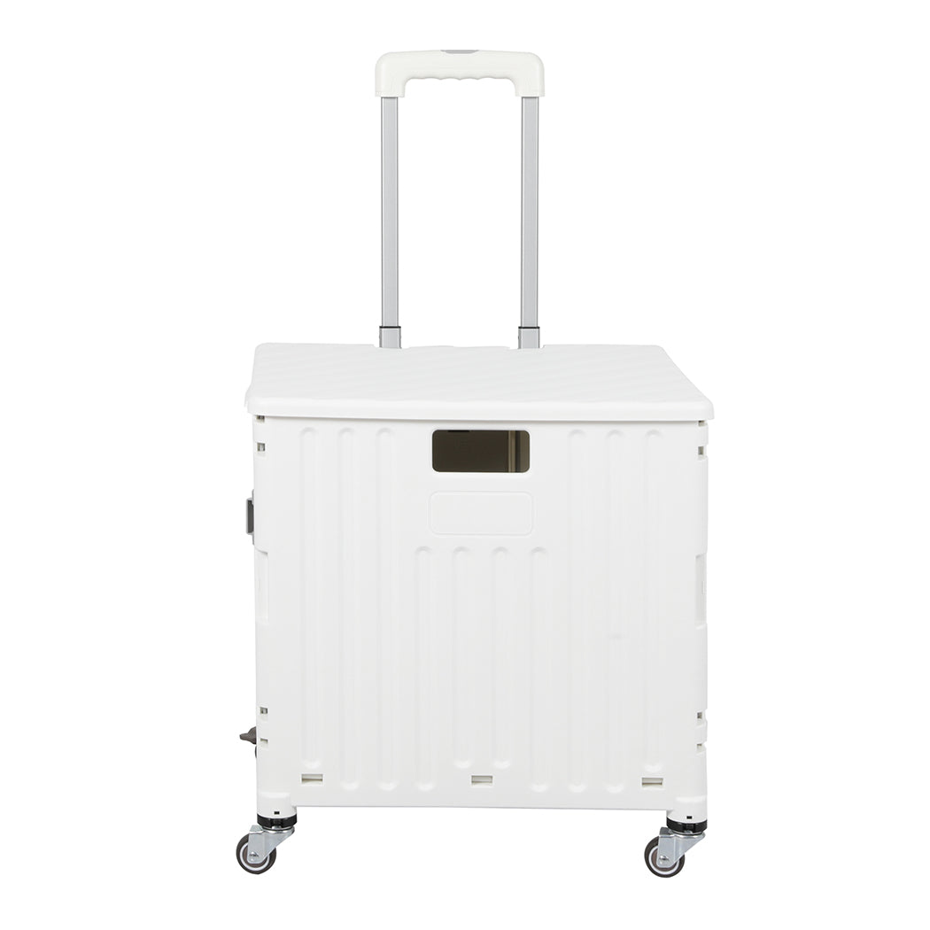 Folding Shopping Trolley Cart Portable Beige-1954802609462317057