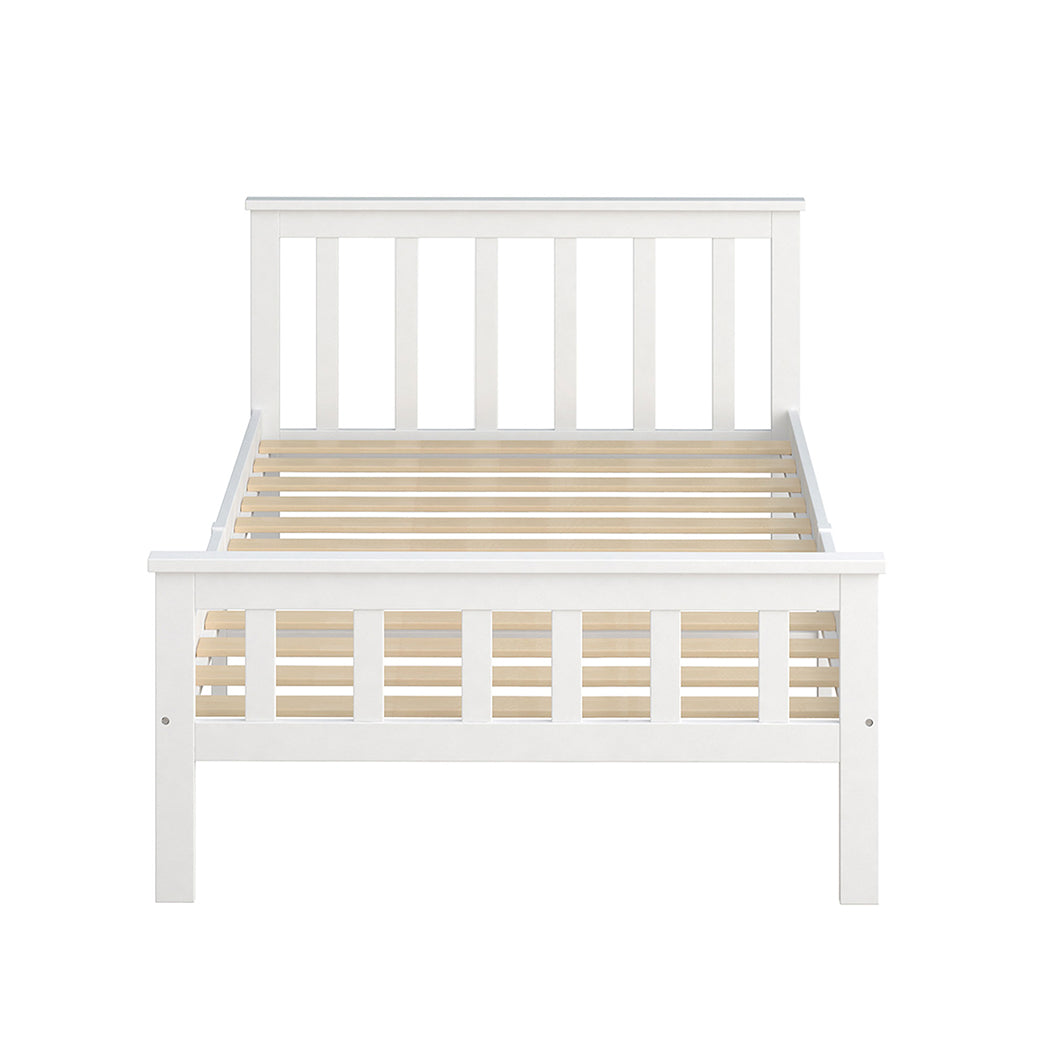 Levede Wooden Bed Frame King Single White-1910113206249066497