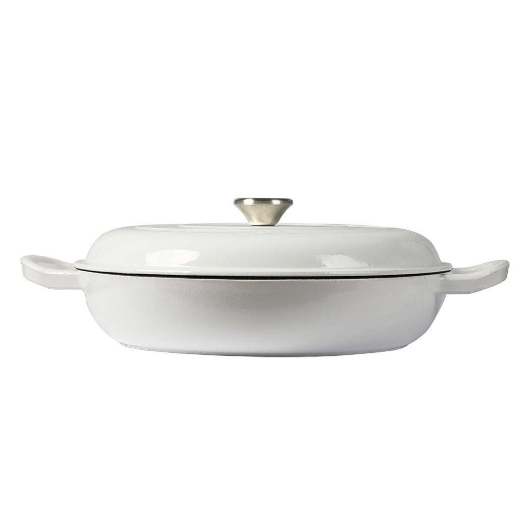 TOQUE 3.5L Enamel Dutch Oven Pan in White Colour-1954802796725407745