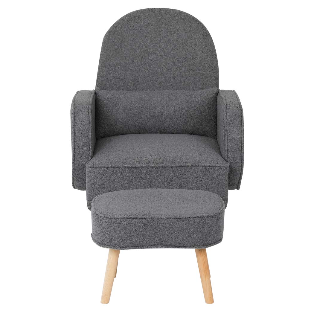 Levede Fleece Rocking Chair with footstool-1954802408546766849