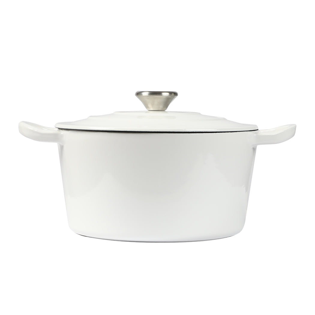 TOQUE 4L Enamel Dutch Oven Pot in White Colour-1954802796066902017