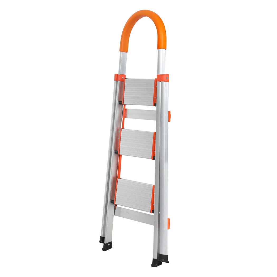 Traderight 3 Step Ladder Folding Aluminium-1954802742862155777