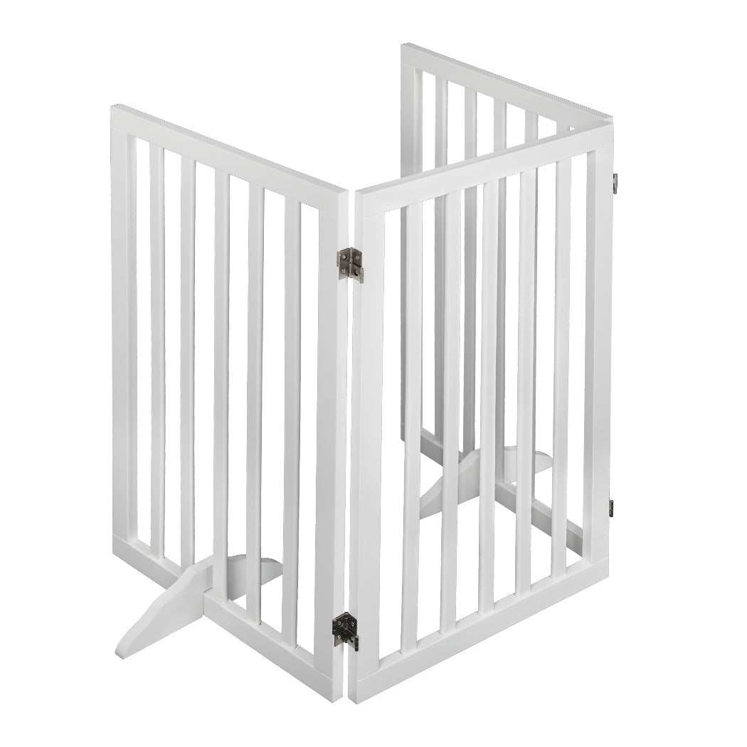 PaWz Wooden Pet Gate Dog Fence Safety White 400x 3MM-1954802528684216321
