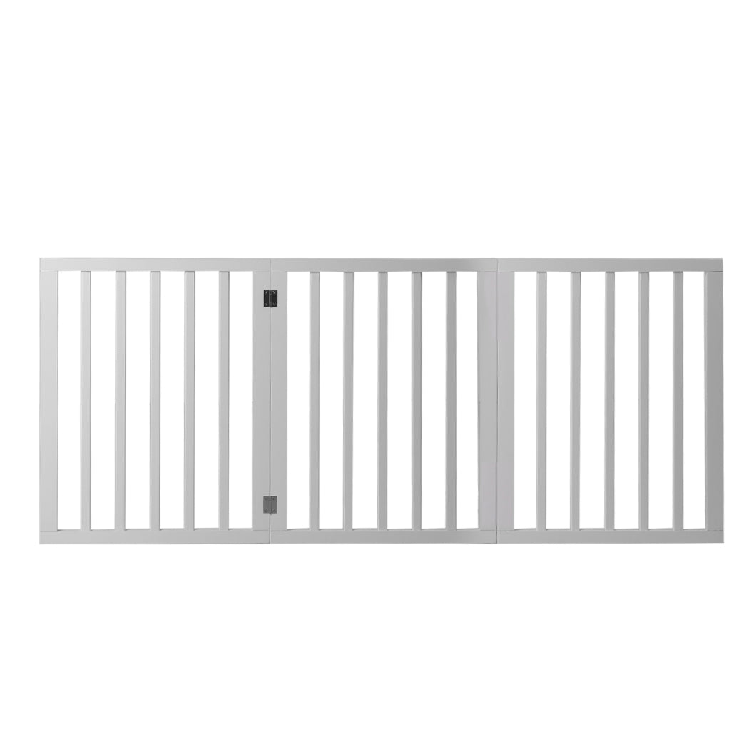 Wooden Pet Gate Dog Fence Retractable White 2000x 3MM-1954802528499666945