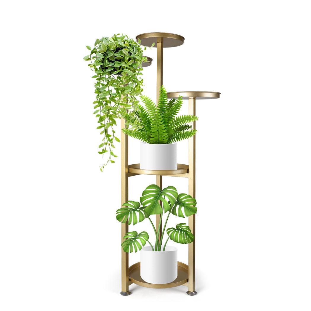 Levede Plant Stand Outdoor Indoor Flower Gold Medium-1954802663535284225