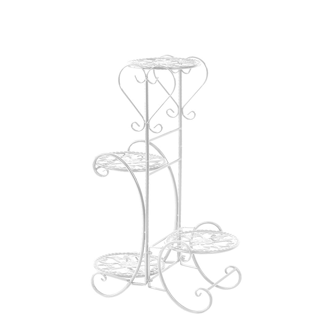 Levede Plant Stand Outdoor Indoor Metal White-1954802662109220865