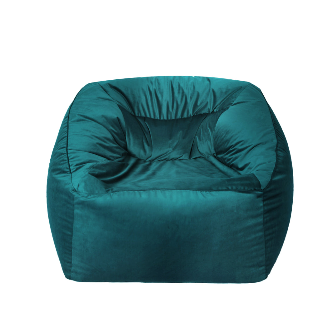 Marlow Bean Bag Chair Cover Soft Velvet Green-1910113190289739777