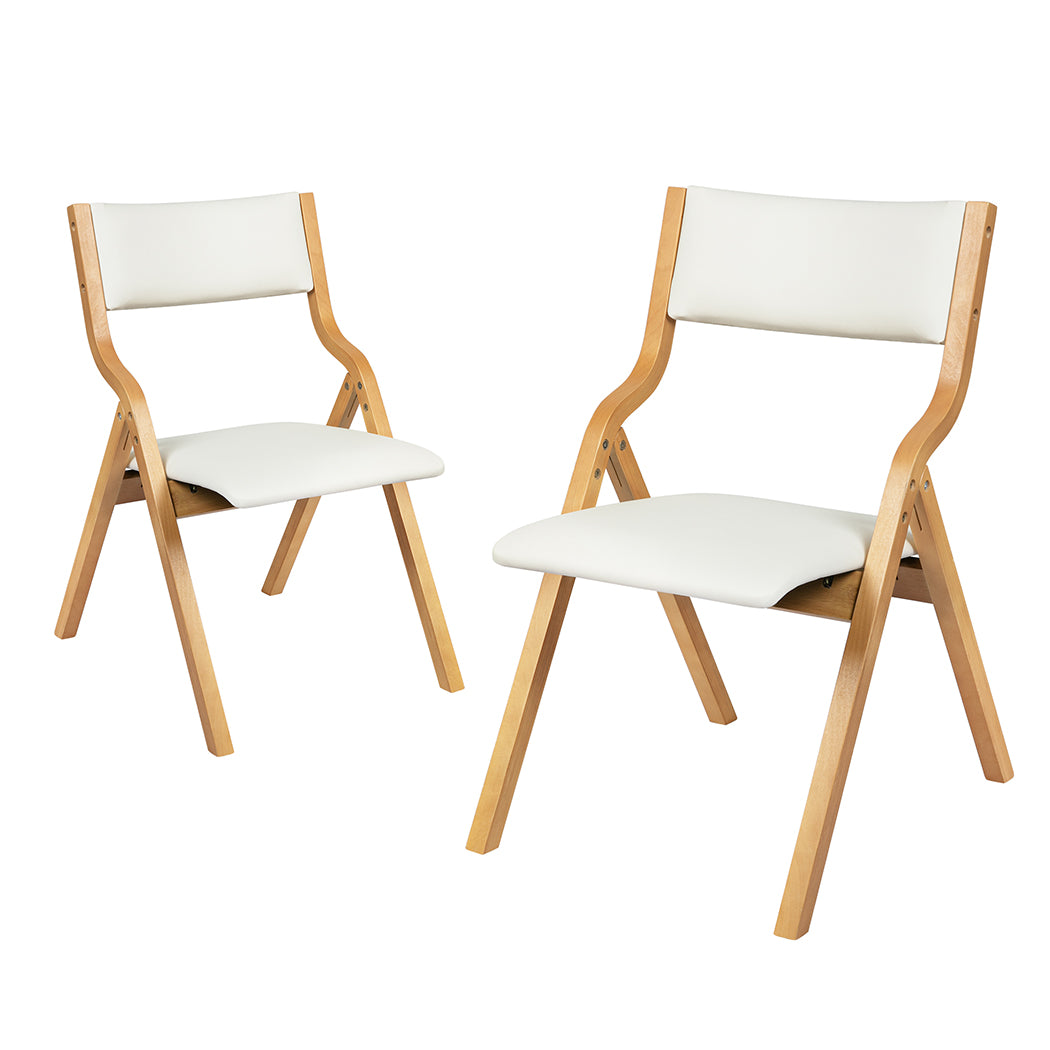 Levede 8x Dining Chairs Foldable PU Beige-1973193562644418561