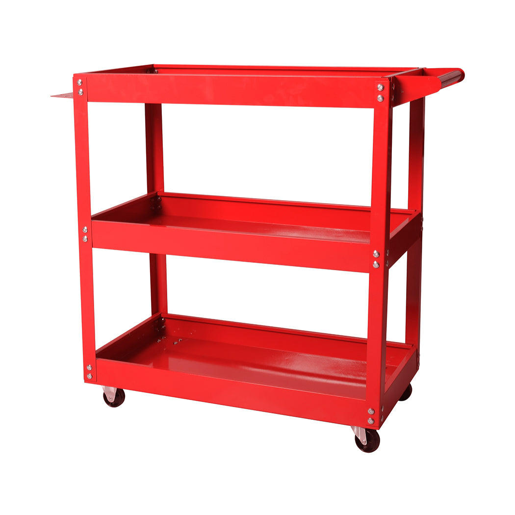 Traderight 3-Tier Tool Cart Trolley Red-1954802742618886145