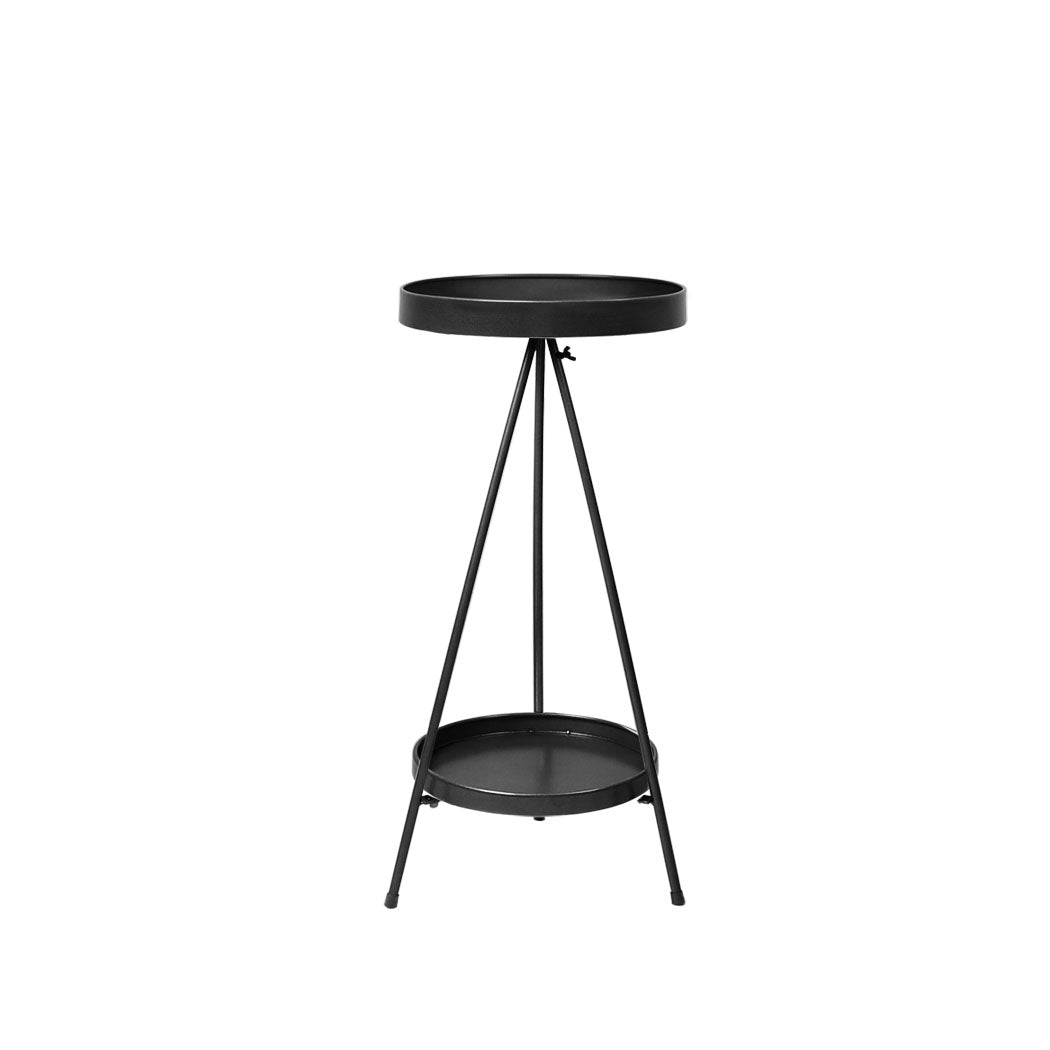 Levede Plant Stand 2 Tiers Outdoor Indoor Black Medium-1954802668568449025