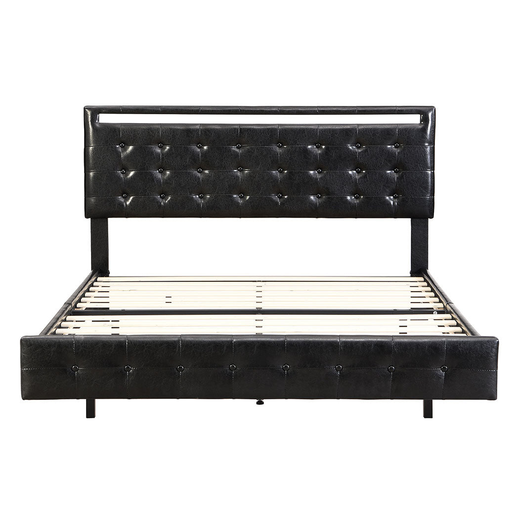 Levede Floating Bed Frame Queen with Headboard LED Lights Mattress Base-1954802377370505217