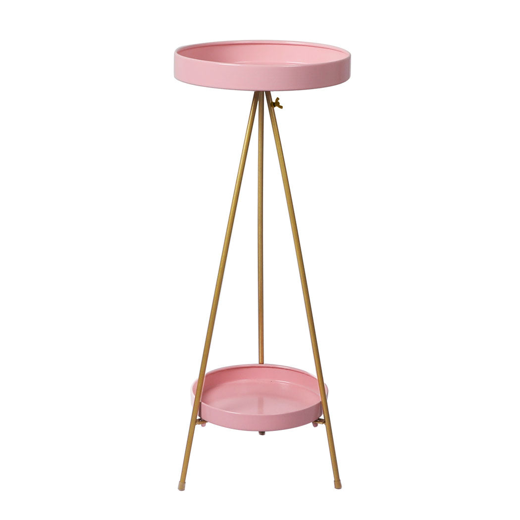 Levede Plant Stand 2 Tiers Outdoor Indoor Pink Gold Large-1910112302884065281