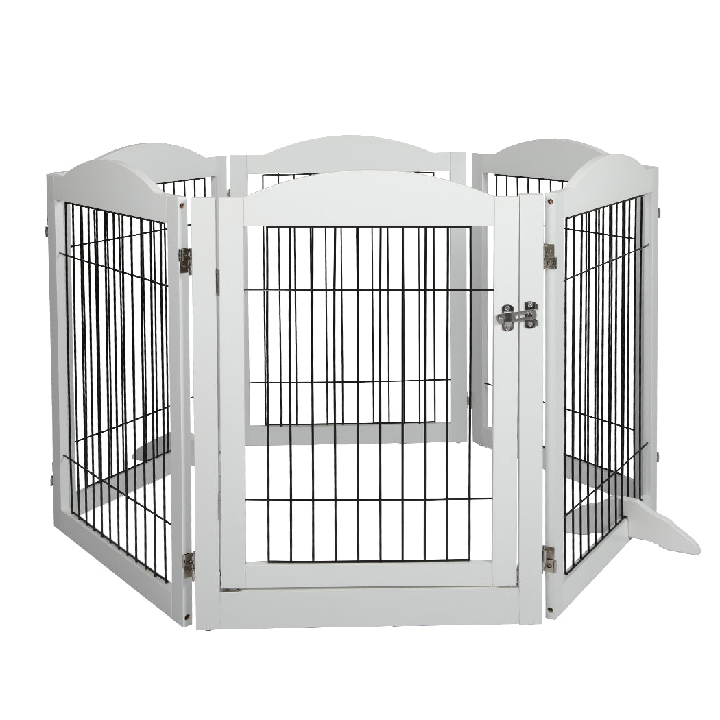 PaWz 6 Panels Pet Dog Playpen Puppy White-1954802560535760897