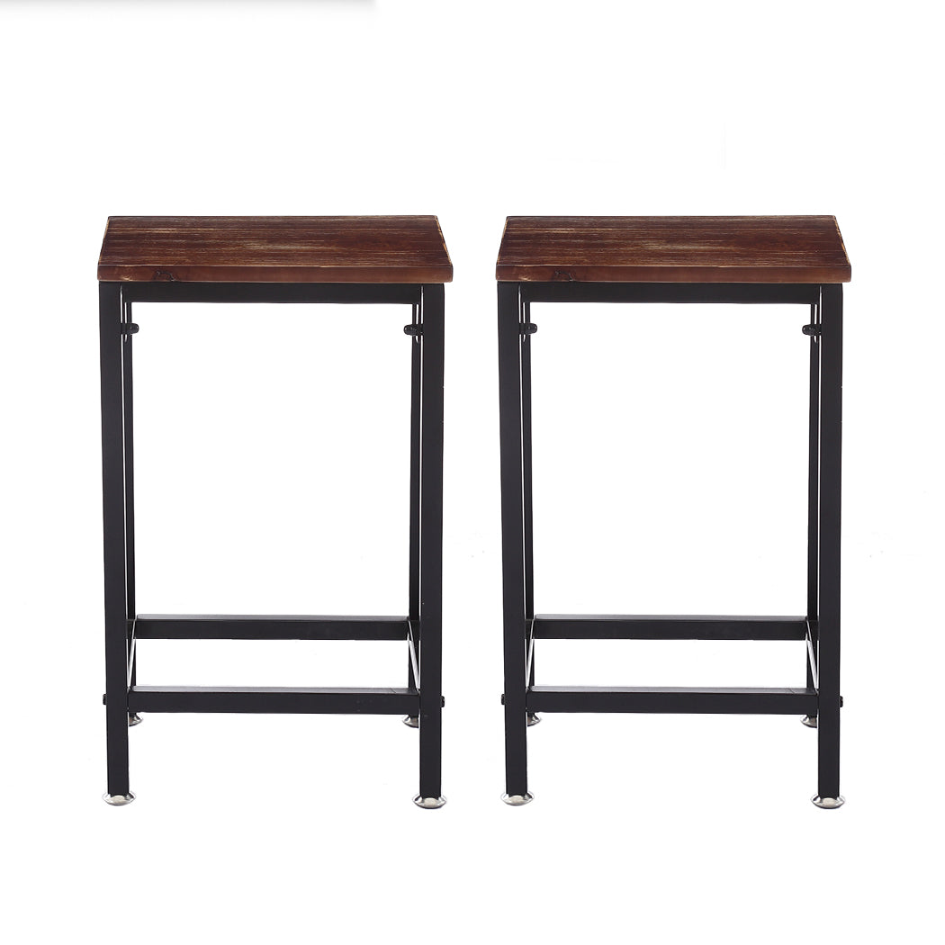 Levede 2x Industrial Bar Stools Wooden-1919892920203350017