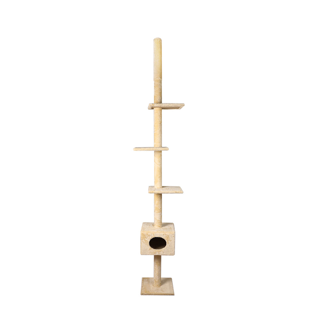 PaWz Cat Scratching Post Tree Cubby Beige-1910112461793660929