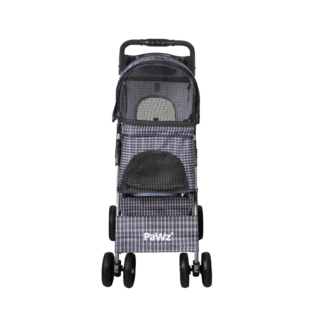 PaWz Large Pet Stroller Dog Cat Carrier Plaid-1954802606228508673