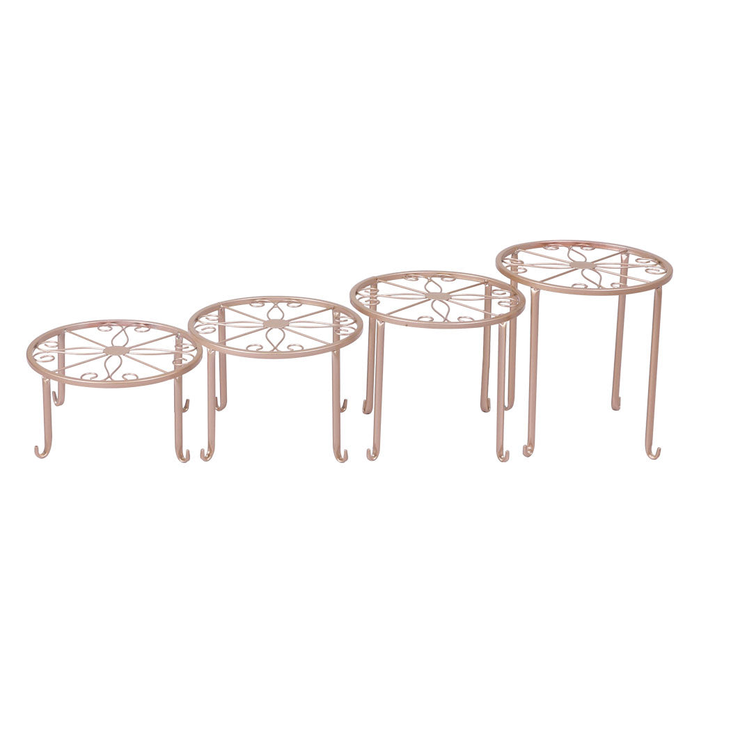 4 x Levede Metal Plant Stand Outdoor Rose Gold-1910112294122164225