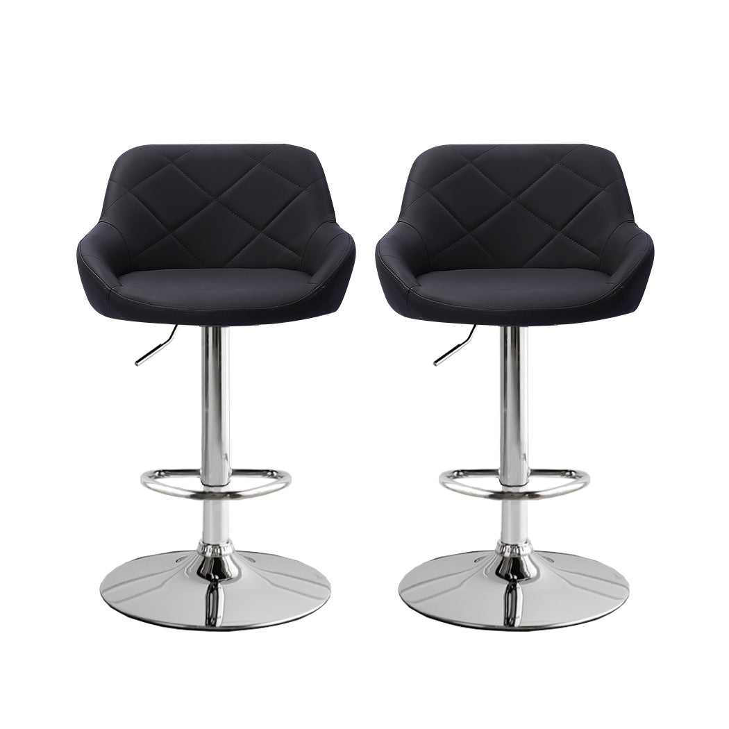 Levede 2x Bar Stools Kitchen Barstools Black-1919892919079276545