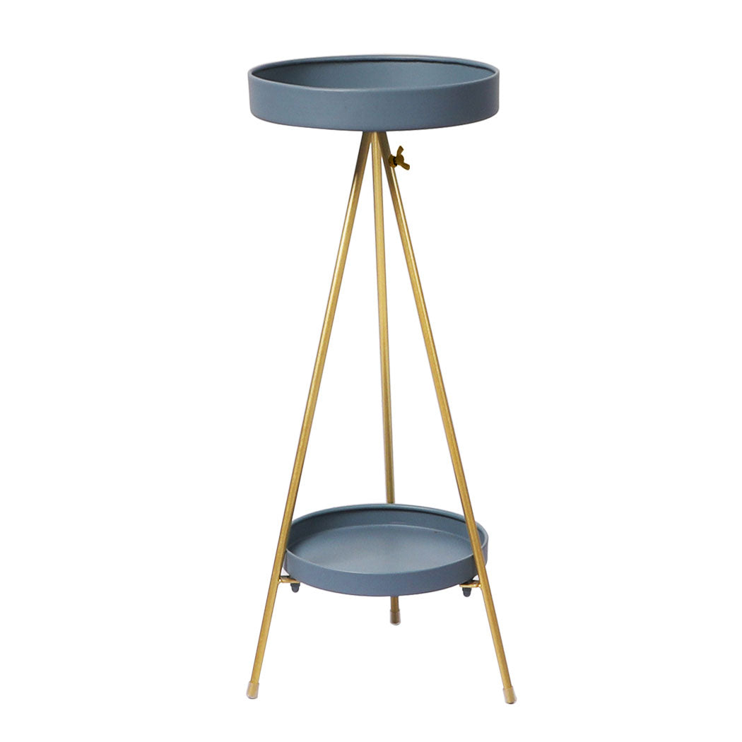 Levede Plant Stand 2 Tiers Outdoor Indoor Grey Gold Large-1910112302724681729