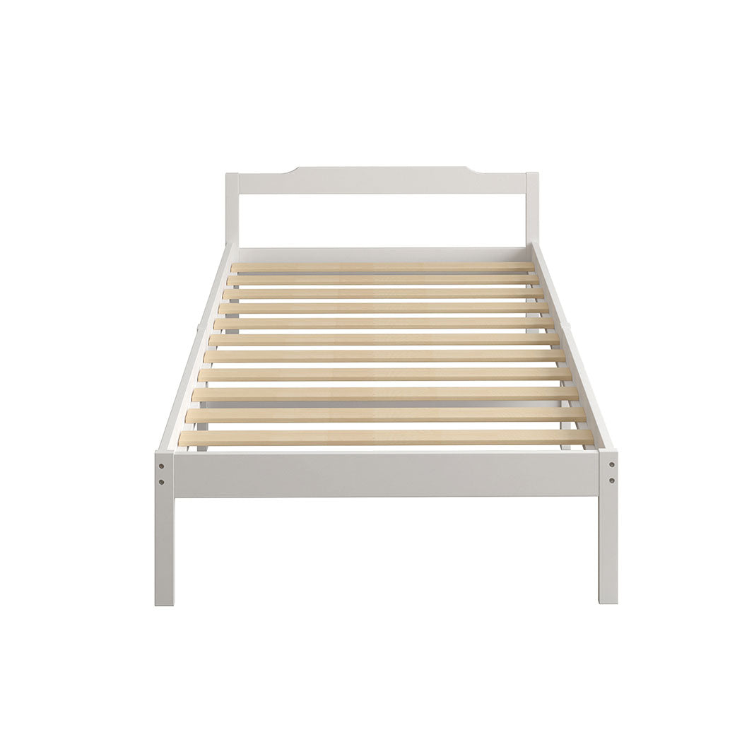 Levede Wooden Bed Frame Single Size White-1954802925587009537