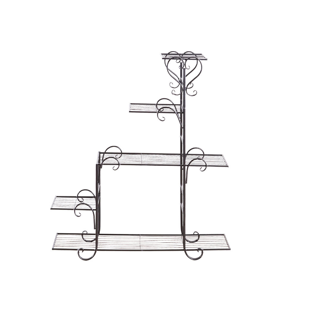 Levede Plant Stand Outdoor Indoor Metal Black-1954802662285381633