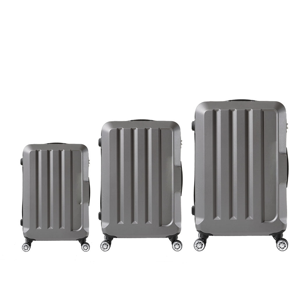 Slimbridge 20"24"28" 3PC Luggage Sets Dark Grey-1954802804027691009
