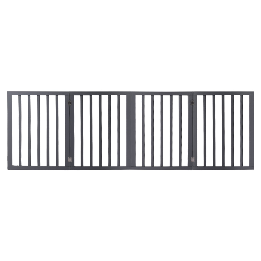 Wooden Pet Gate Dog Fence Retractable Grey 600x 3MM-1954802529044926465