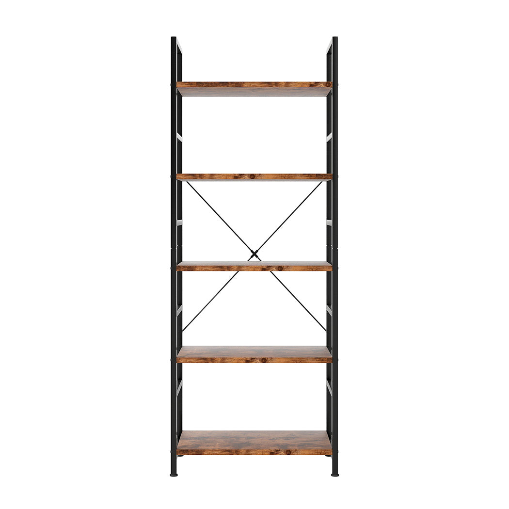 Levede 5-Tier Industrial Bookshelf Bookcase 157.5cm-1973194183569182721