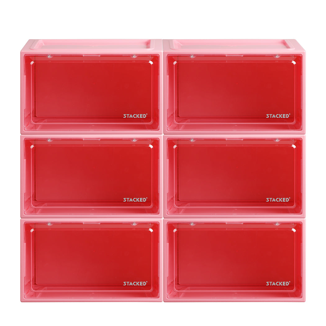 Stacked Sneaker Display Case 6x Shoe Pink-1954802602449440769