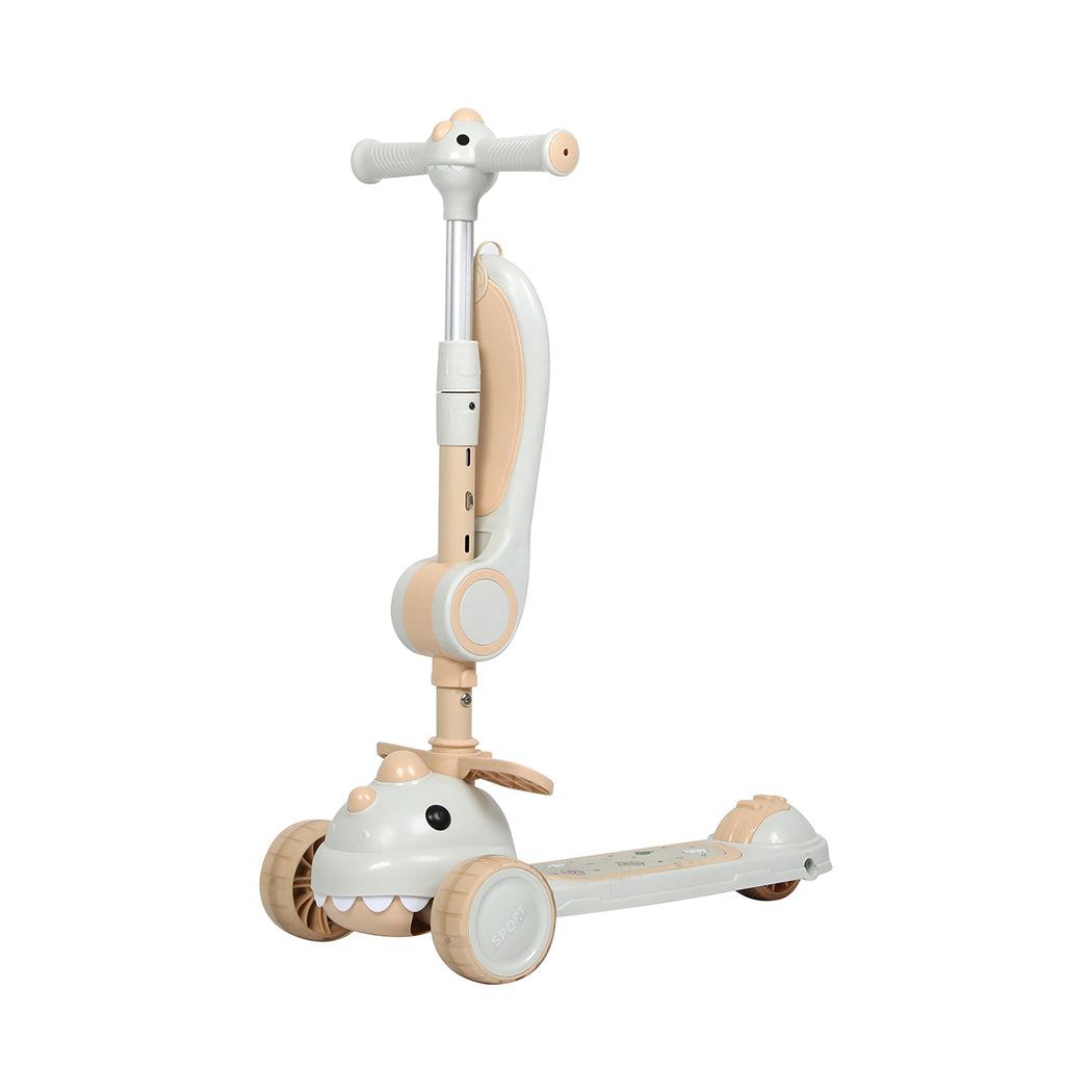 BoPeep Foldable Kids Scooter Flip-able Seat Beige-1954802362019352577