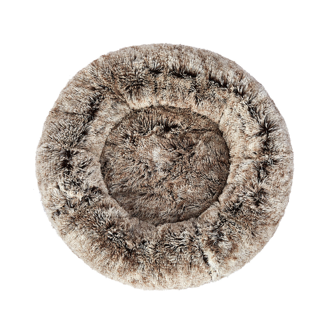 PaWz Pet Bed Cat Dog Donut Nest Calming XL Brown X-Large-1954802519809069057