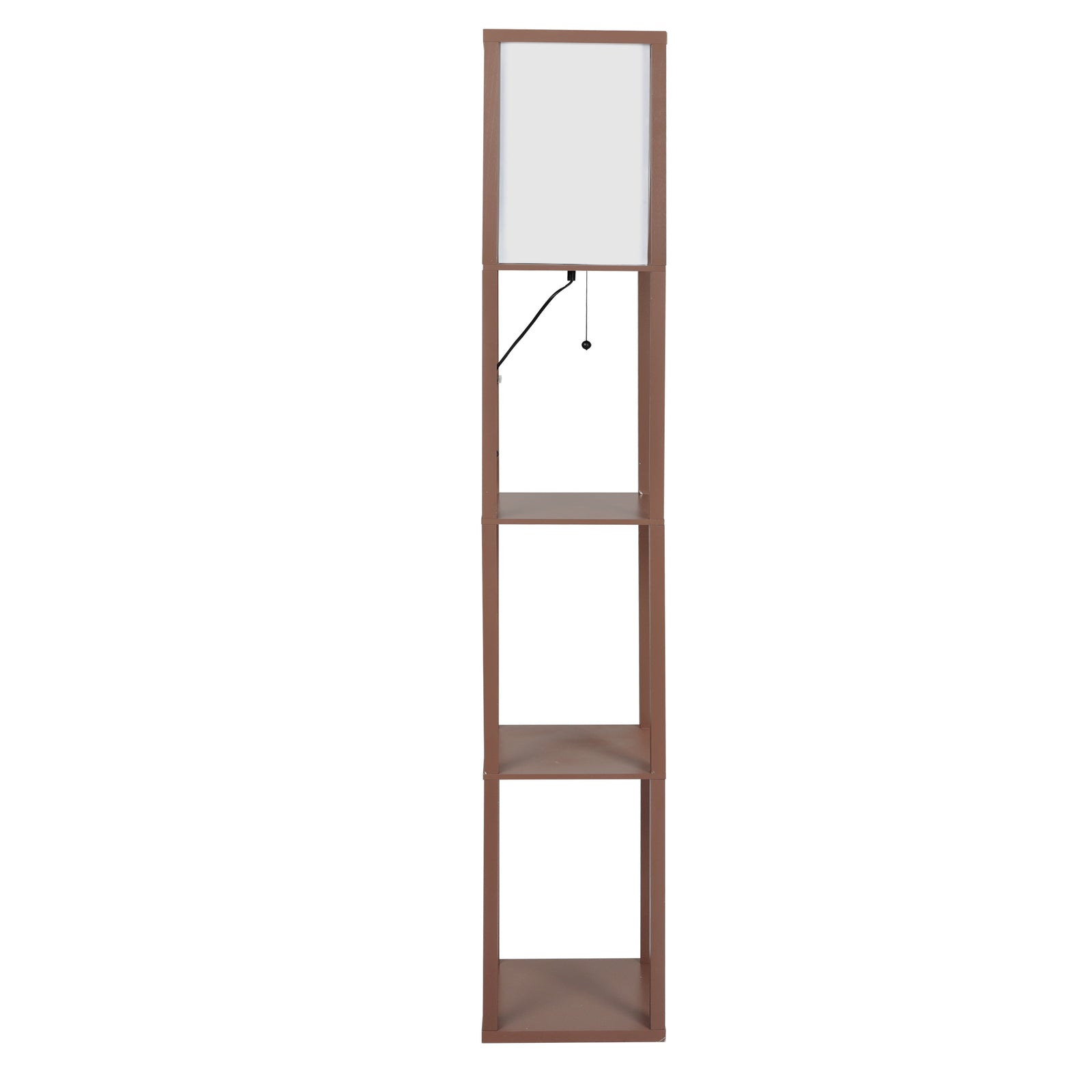 EMITTO LED Floor Lamp with Storage Shelf Brown-1954802834549641217