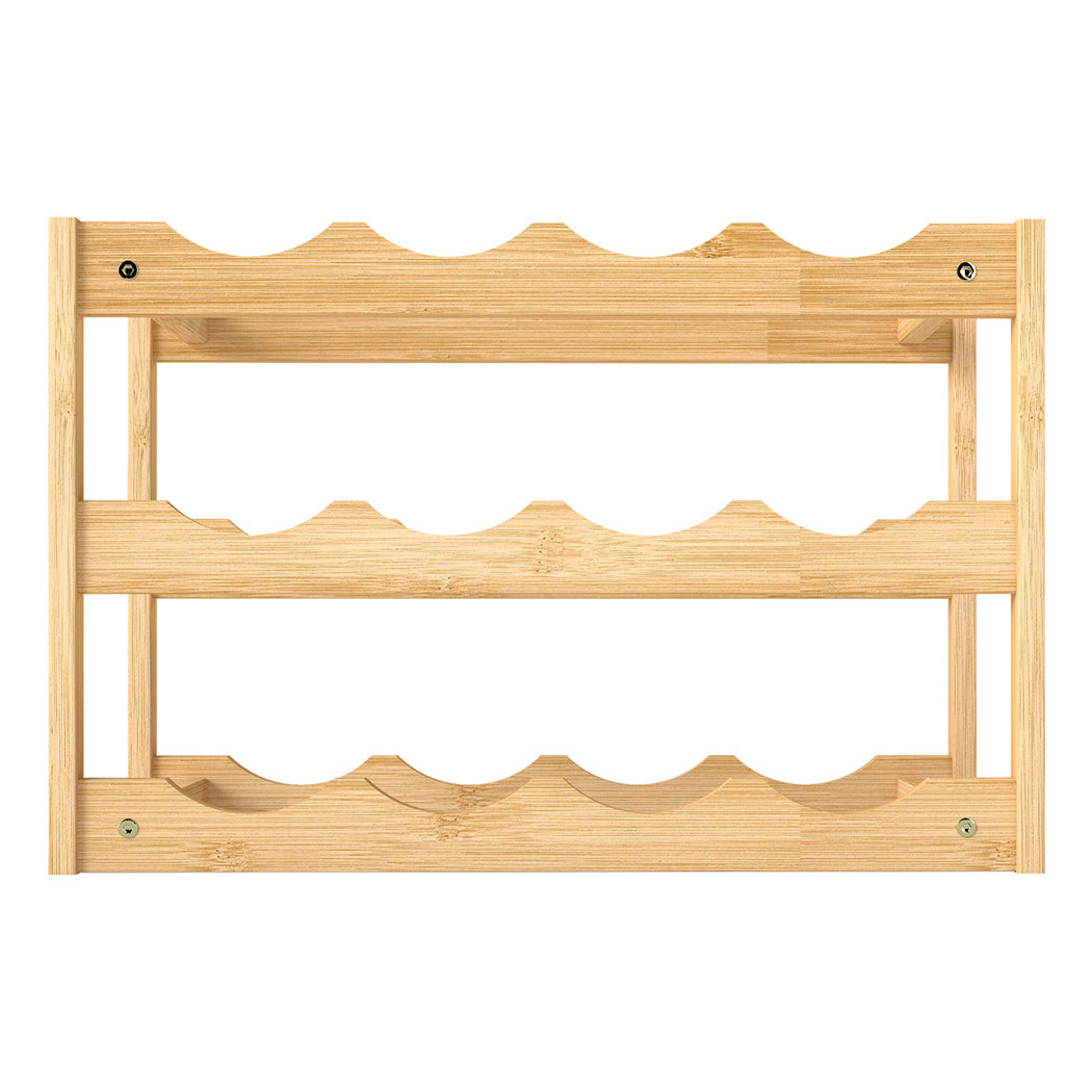 Toque Natural Bamboo Wine Rack 12 Bottles Organizer-1973193601500450817